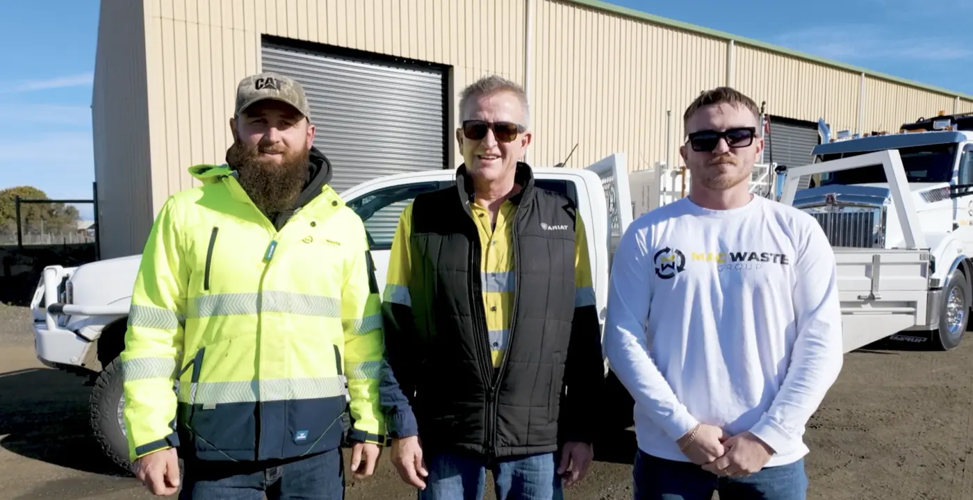 The Mac Waste crew outside the Maffra depot